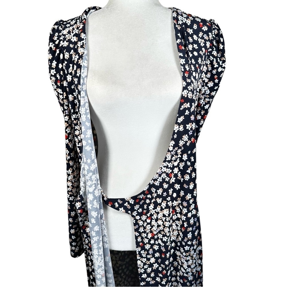 ANN TAYLOR Petite Floral Puff Sleeve Wrap Dress - Picture 9 of 13